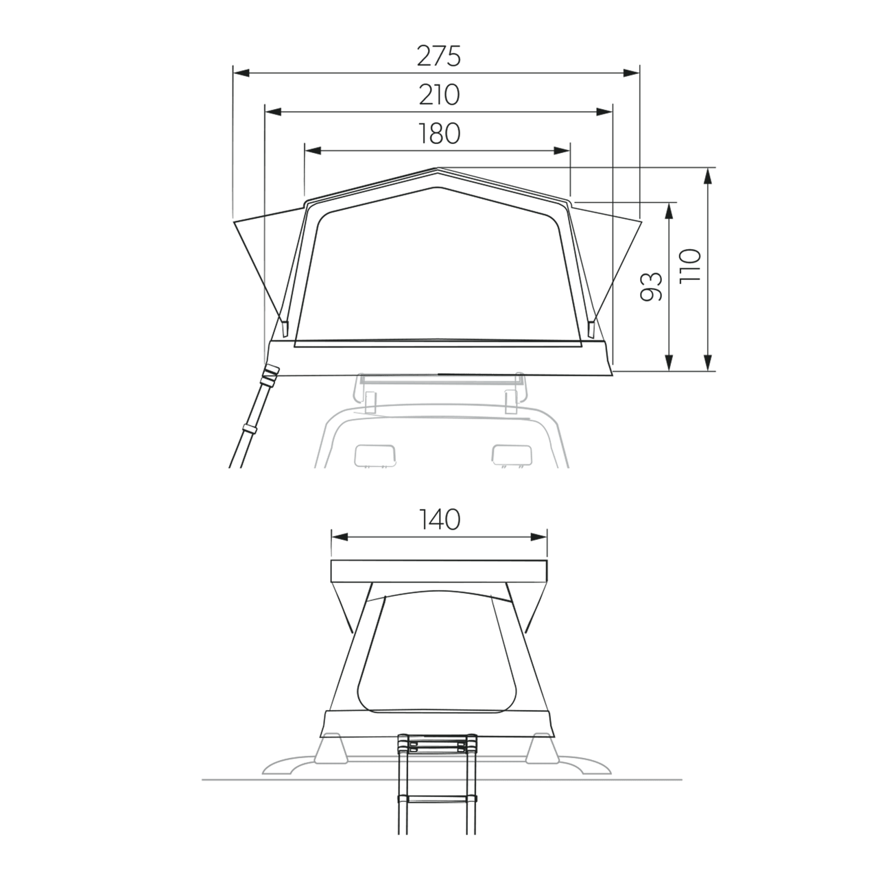 TRT 140 AIR Inflatable Rooftop Tent - 2 Person
