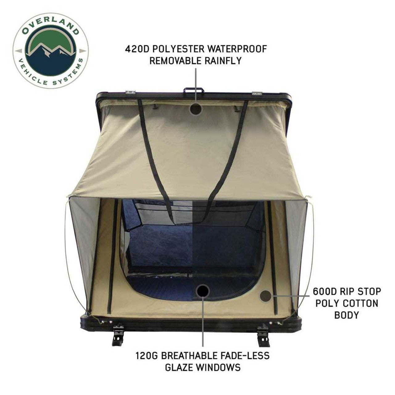 LD TMON Clamshell Aluminum Hard Shell Roof Top Tent - 2 Person
