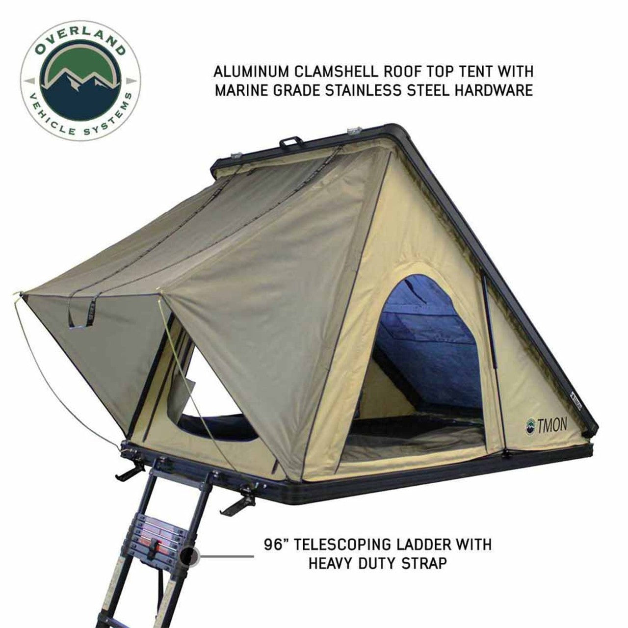 LD TMON Clamshell Aluminum Hard Shell Roof Top Tent - 2 Person