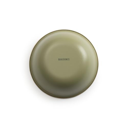 Barebones 2-Tone Bowls - Set of 2 Enamelware Bowls - Durable Kitchen or Camping Bowl (Olive Drab)