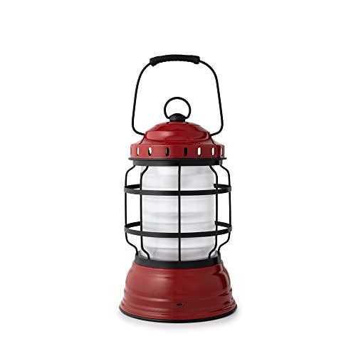 Barebones Forest Lantern- Vintage Style Railroad Lantern (Red)
