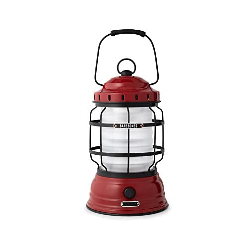 Barebones Forest Lantern- Vintage Style Railroad Lantern (Red)