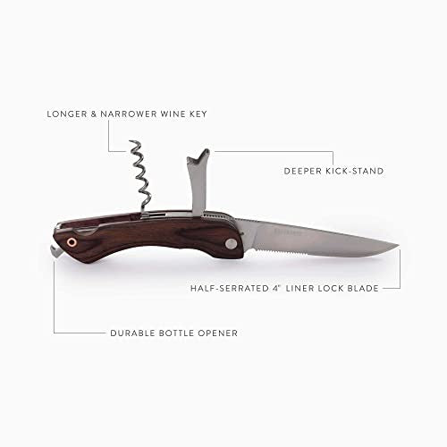 Barebones Provisions Corkscrew Knife with Walnut Finish Handle