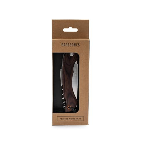 Barebones Provisions Corkscrew Knife with Walnut Finish Handle