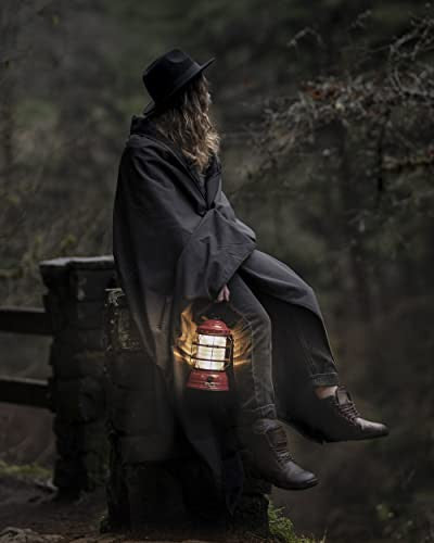 Barebones Forest Lantern- Vintage Style Railroad Lantern (Red)