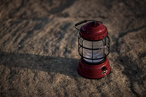 Barebones Forest Lantern- Vintage Style Railroad Lantern (Red)