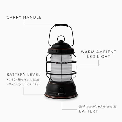 Barebones Forest Lantern- Vintage Style Railroad Lantern (Red)