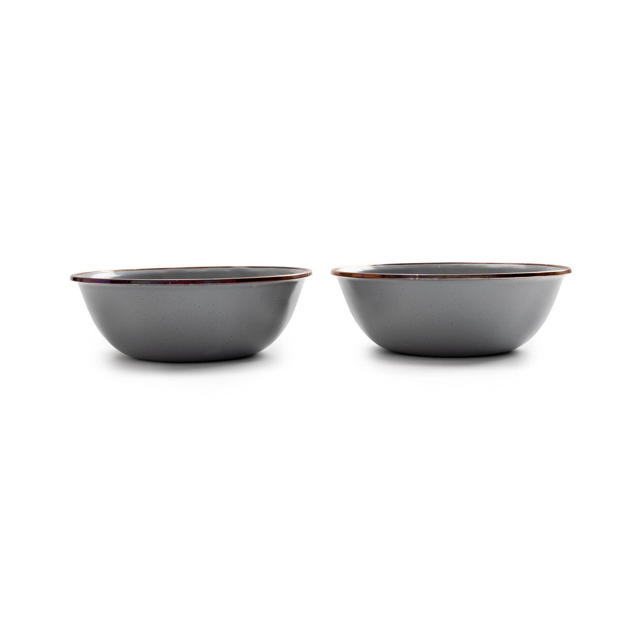Barebones Enamel Bowls- Dishes Set of 2 (Stale Gray)