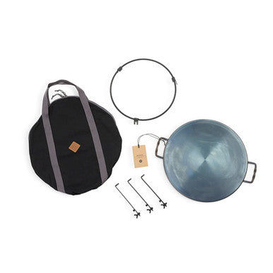 Barebones Cowboy Wok Pan 15" - Carbon Steel Wok (Discada) - Camping Cooking Set