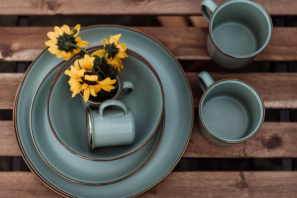Barebones Enamel Deep Plate, Set of 2 (Mint)