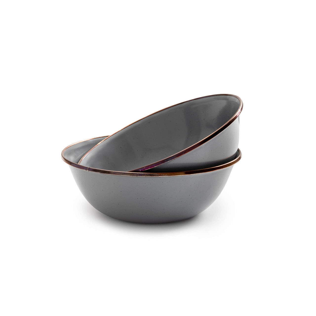 Barebones Enamel Bowls- Dishes Set of 2 (Stale Gray)