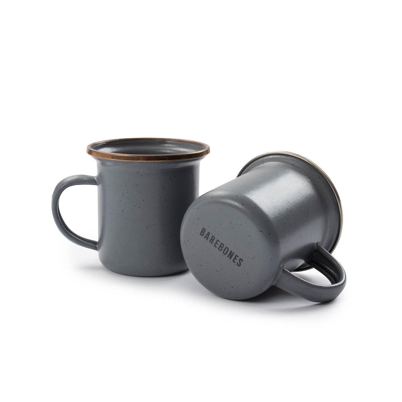 Enamelware Plates and Cups Set - Slate Gray