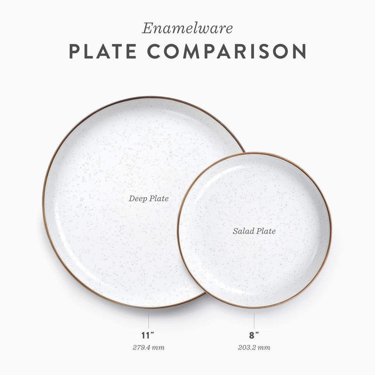 Barebones 8 Inch Enamelware Plate (Charcoal)