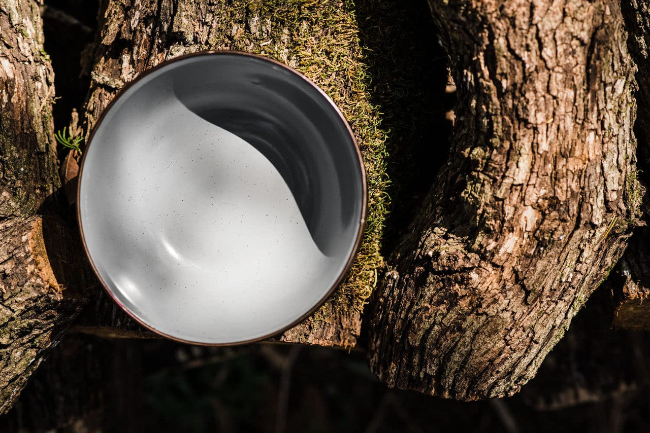 Barebones Enamel Bowls- Dishes Set of 2 (Stale Gray)