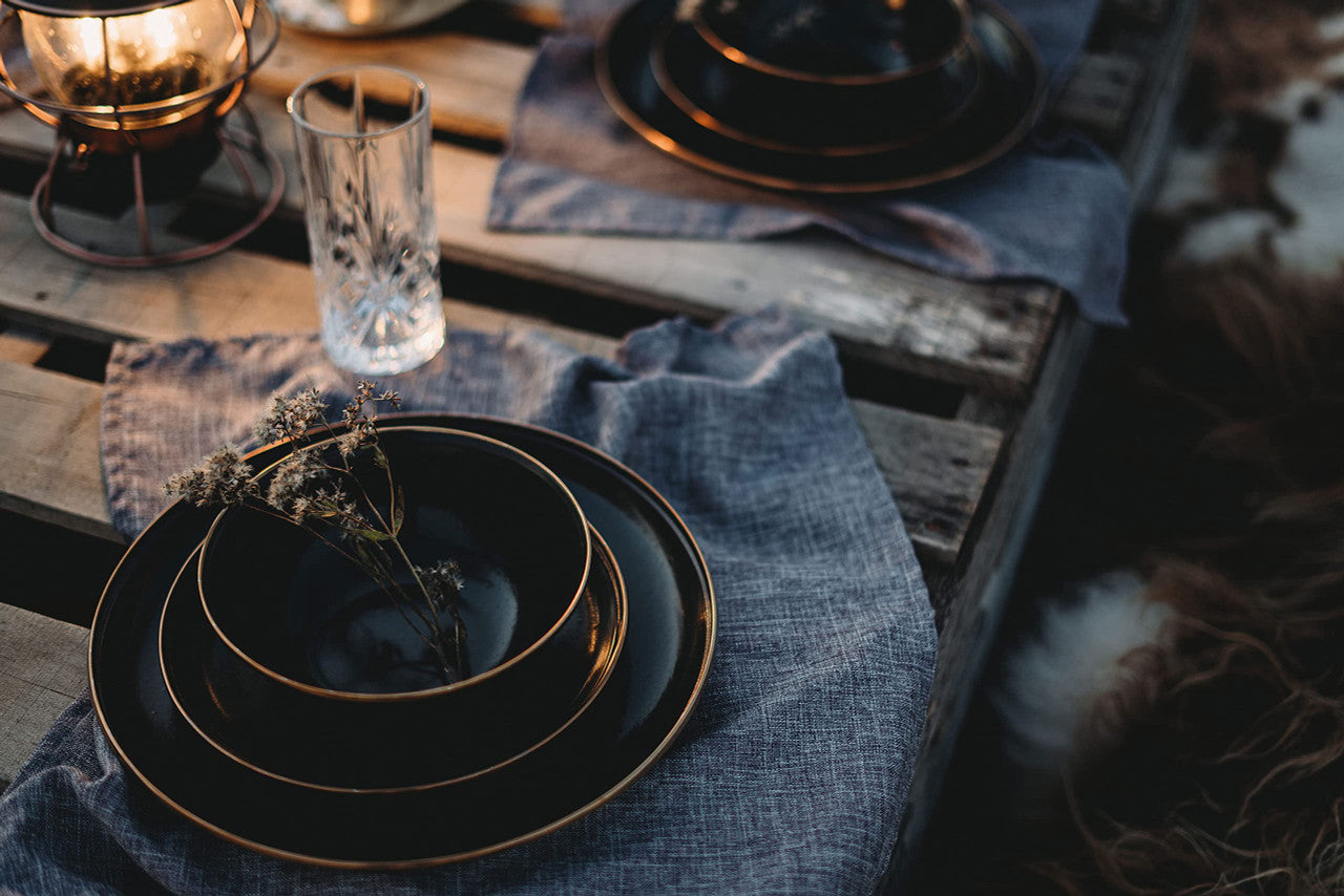 Barebones 8 Inch Enamelware Plate (Charcoal)