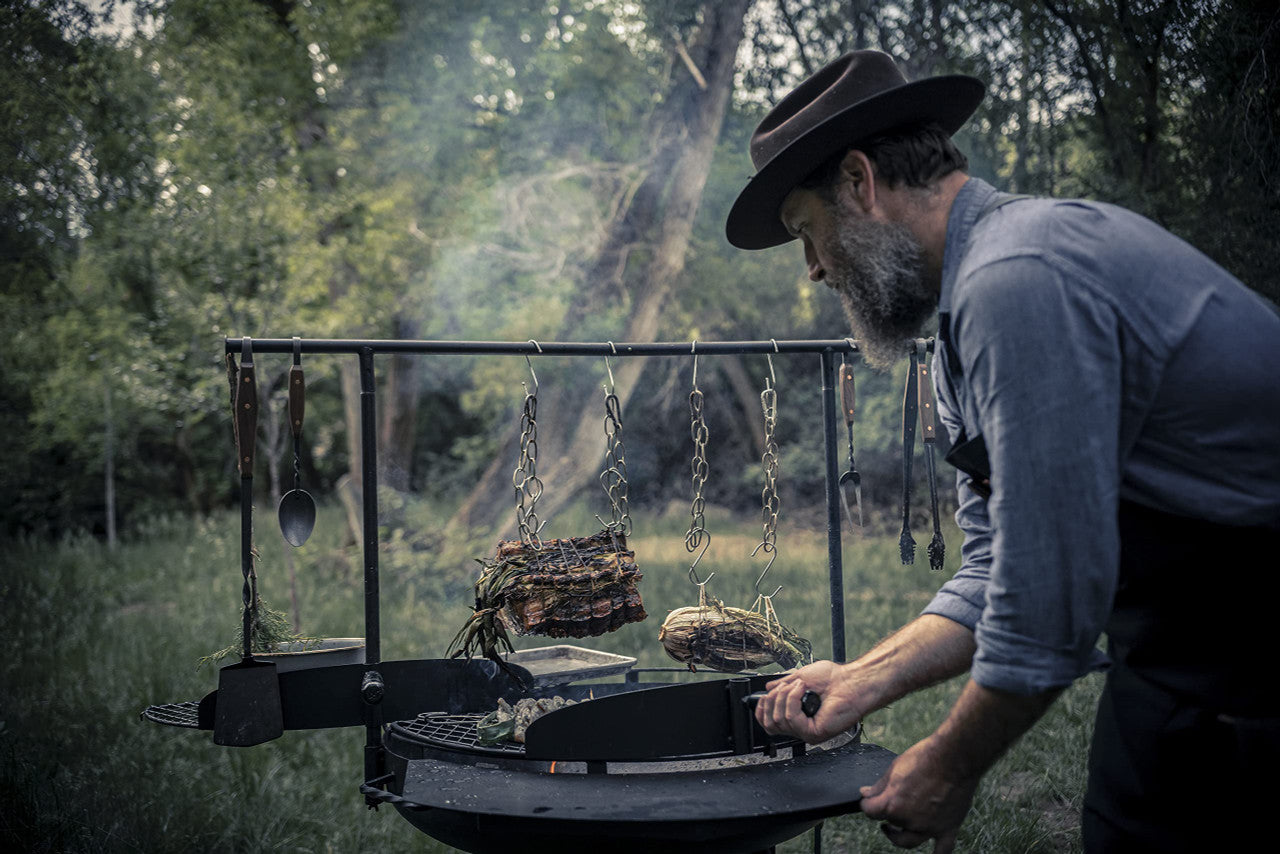 Barebones Cowboy Fire Pit Grill Side Table (Cowboy Fire Pit Grill Side Table - 30")