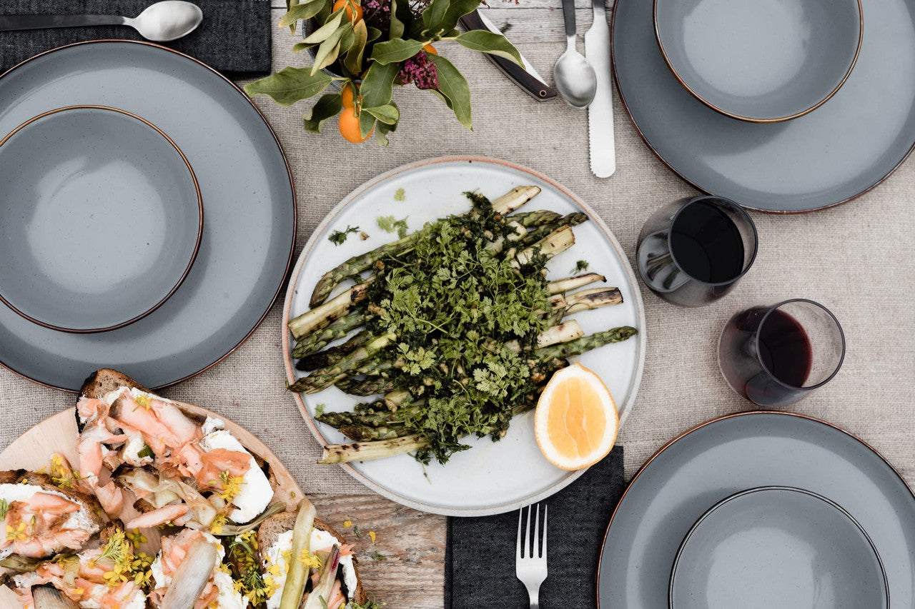 Barebones Enamel Bowls- Dishes Set of 2 (Stale Gray)