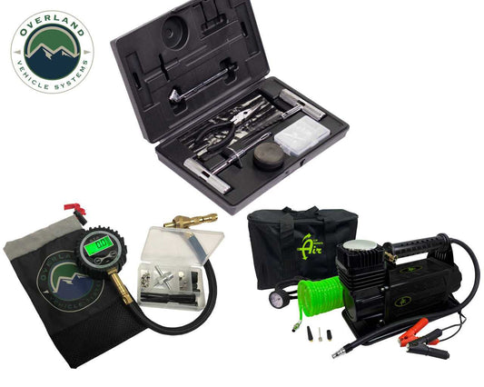 Air Compressor System 5.6 CFM, Digital Tire Deflator And 53 Piece Tire Repair Combo Kit