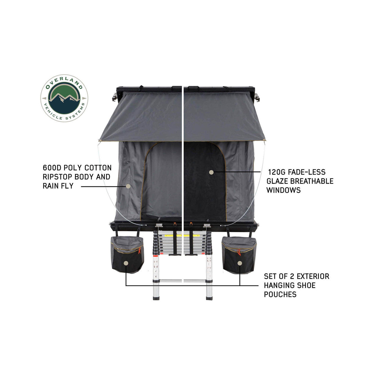 Mamba 3 Rear Opening Roof Top Tent - 3 Person