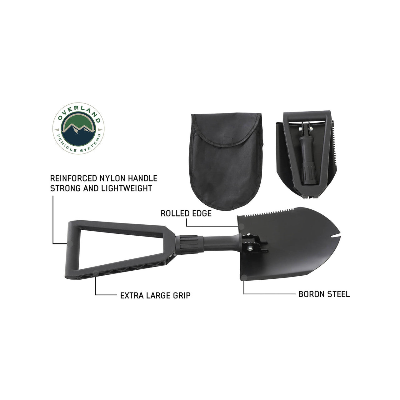 Multi-Functional Military Style Utility Shovel with Nylon Carrying Case