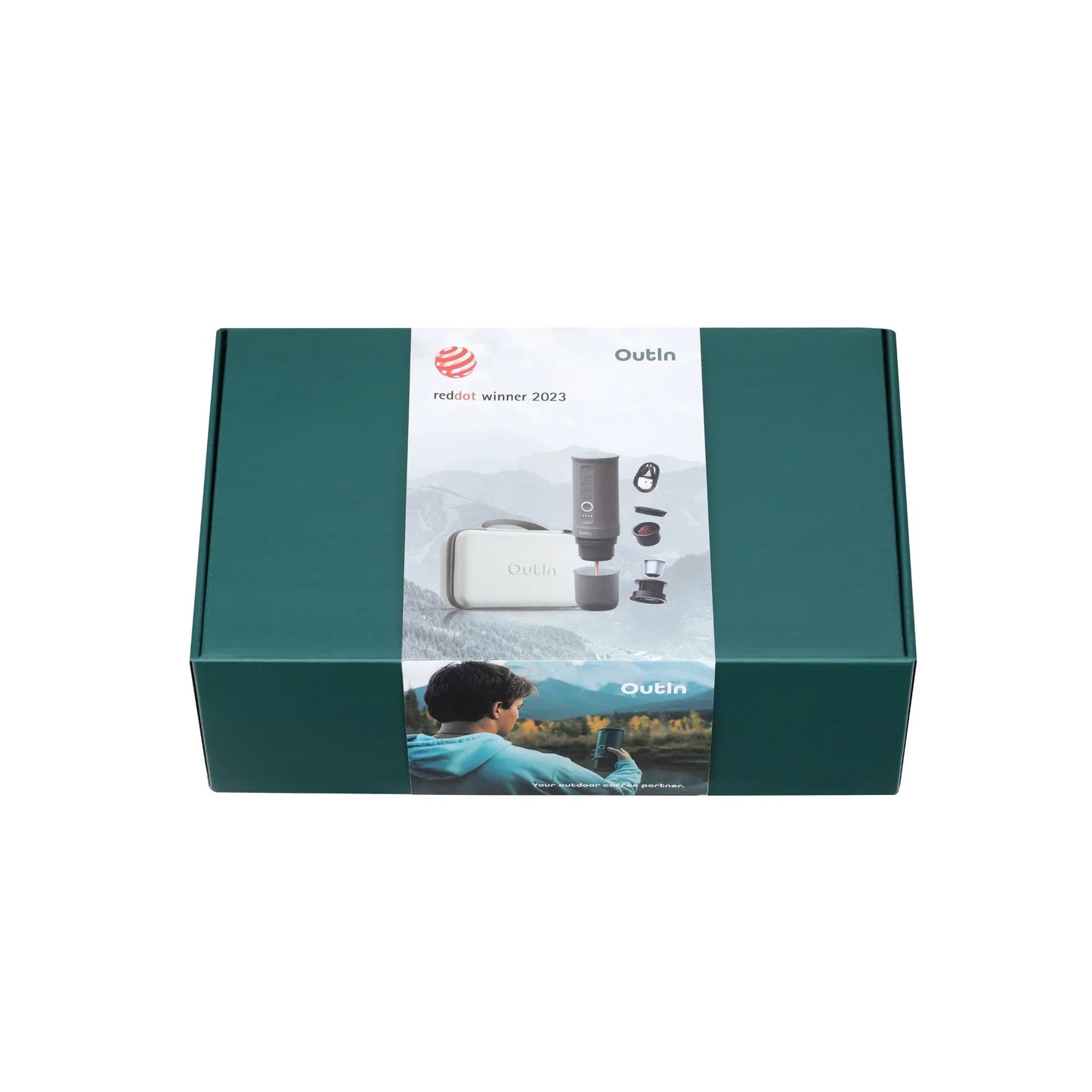 OutIn Traveler Nano Espresso Machine + Case Set (Forest Green)