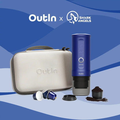 OutIn Traveler Nano Espresso Machine + Case Set (Ocean Blue)