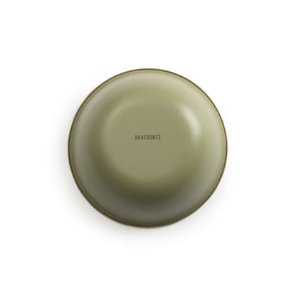 Barebones 2-Tone Bowls - Set of 2 Enamelware Bowls - Durable Kitchen or Camping Bowl (Olive Drab)