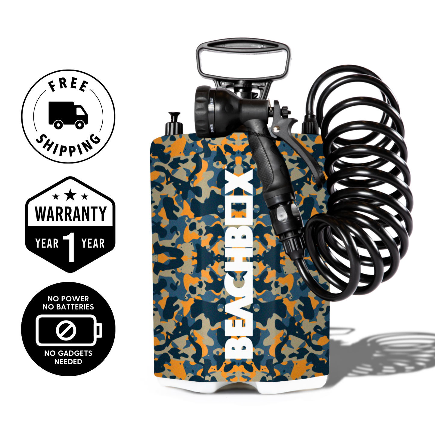 BeachBox Portable Camping Shower Tank - Camo