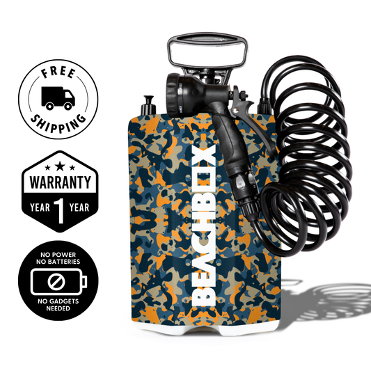 BeachBox Portable Camping Shower Tank - Camo