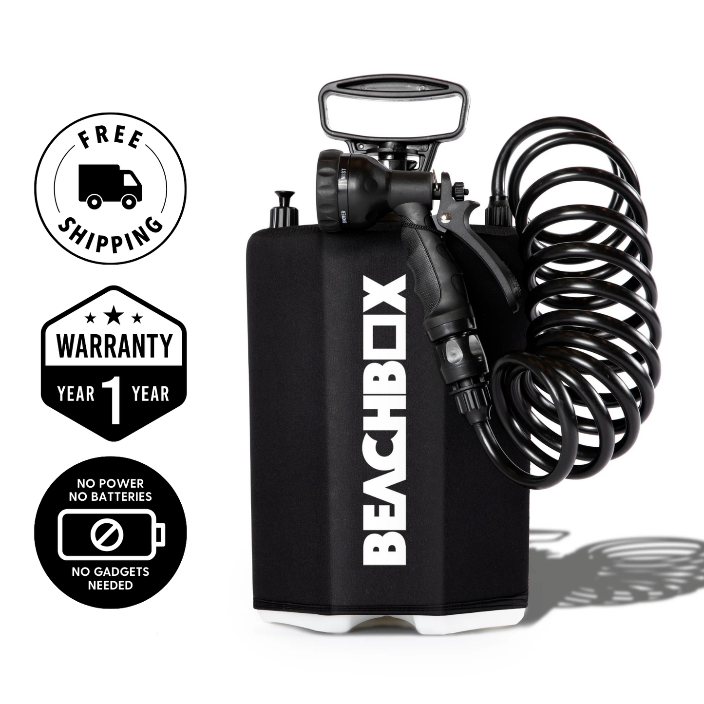 BeachBox Portable Camping Shower Tank - Black