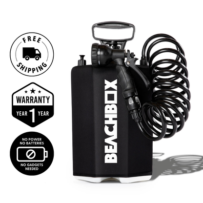 BeachBox Portable Camping Shower Tank - Black