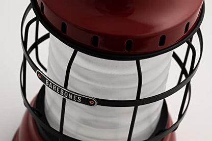 Barebones Forest Lantern- Vintage Style Railroad Lantern (Red)
