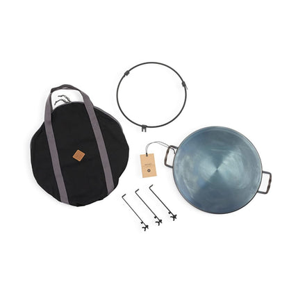 Barebones Cowboy Wok Pan 15" - Carbon Steel Wok (Discada) - Camping Cooking Set
