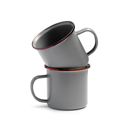 Barebones Enamel Cup Set of 2 14-oz (Slate Gray)
