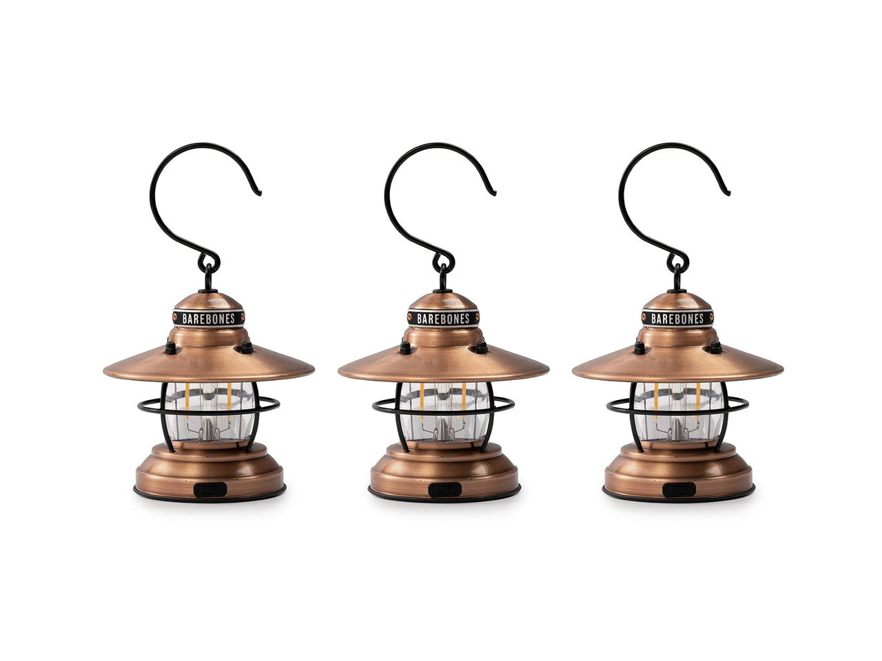 Barebones Edison Mini LED Lanterns - 3-Pack (Antique Bronze)
