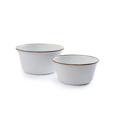 Barebones Enamel Mixing Bowl Set (Eggshell)