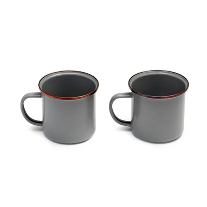 Barebones Enamel Cup Set of 2 14-oz (Slate Gray)