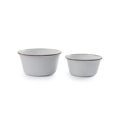 Barebones Enamel Mixing Bowl Set (Eggshell)