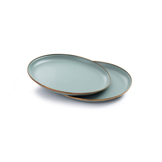Barebones Enamel Deep Plate, Set of 2 (Mint)
