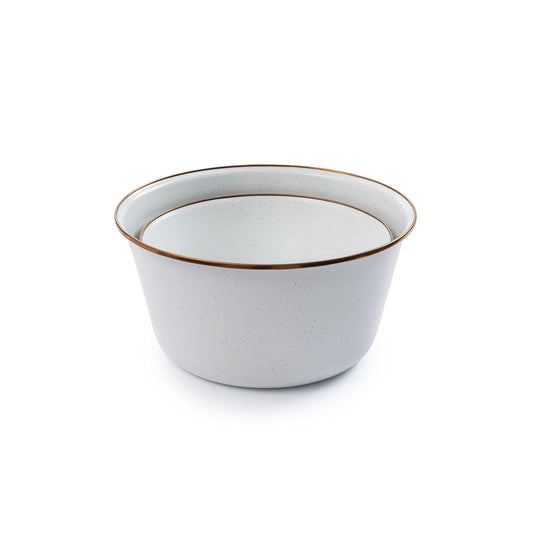 Barebones Enamel Mixing Bowl Set (Eggshell)