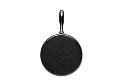 Barebones 12-Inch Flat Cast Iron Skillet - Enameled Cast Iron Fry Pan, outdoor cooking pan