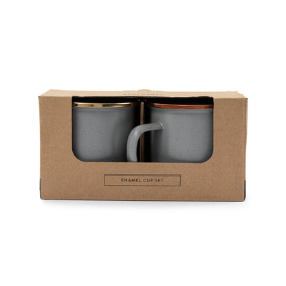 Barebones Enamel Cup Set of 2 14-oz (Slate Gray)