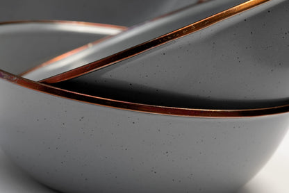 Barebones Enamel Bowls- Dishes Set of 2 (Stale Gray)