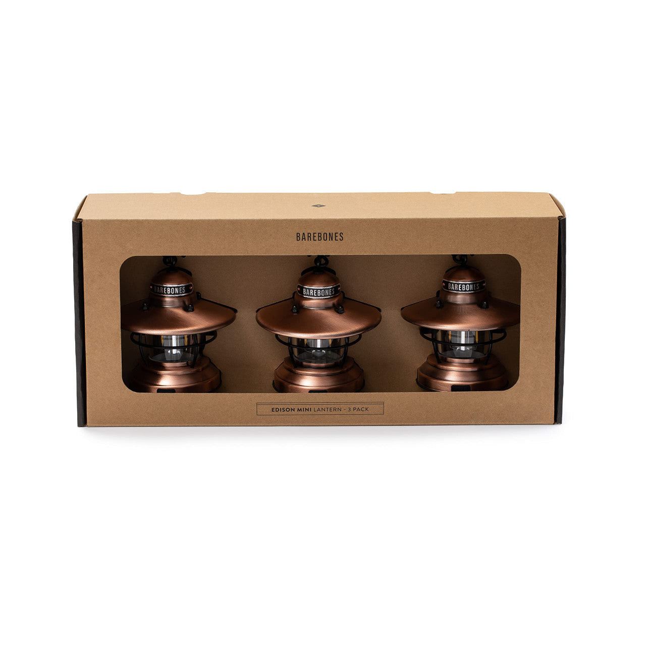 Barebones Edison Mini LED Lanterns - 3-Pack (Antique Bronze)