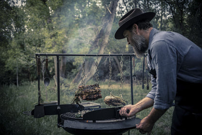 Barebones Cowboy Fire Pit Grill Side Table (Cowboy Fire Pit Grill Side Table - 30")
