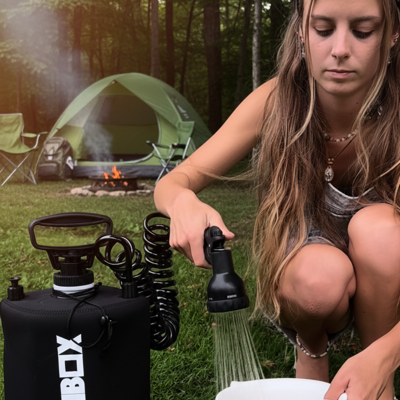 BeachBox Portable Camping Shower Tank - Camo