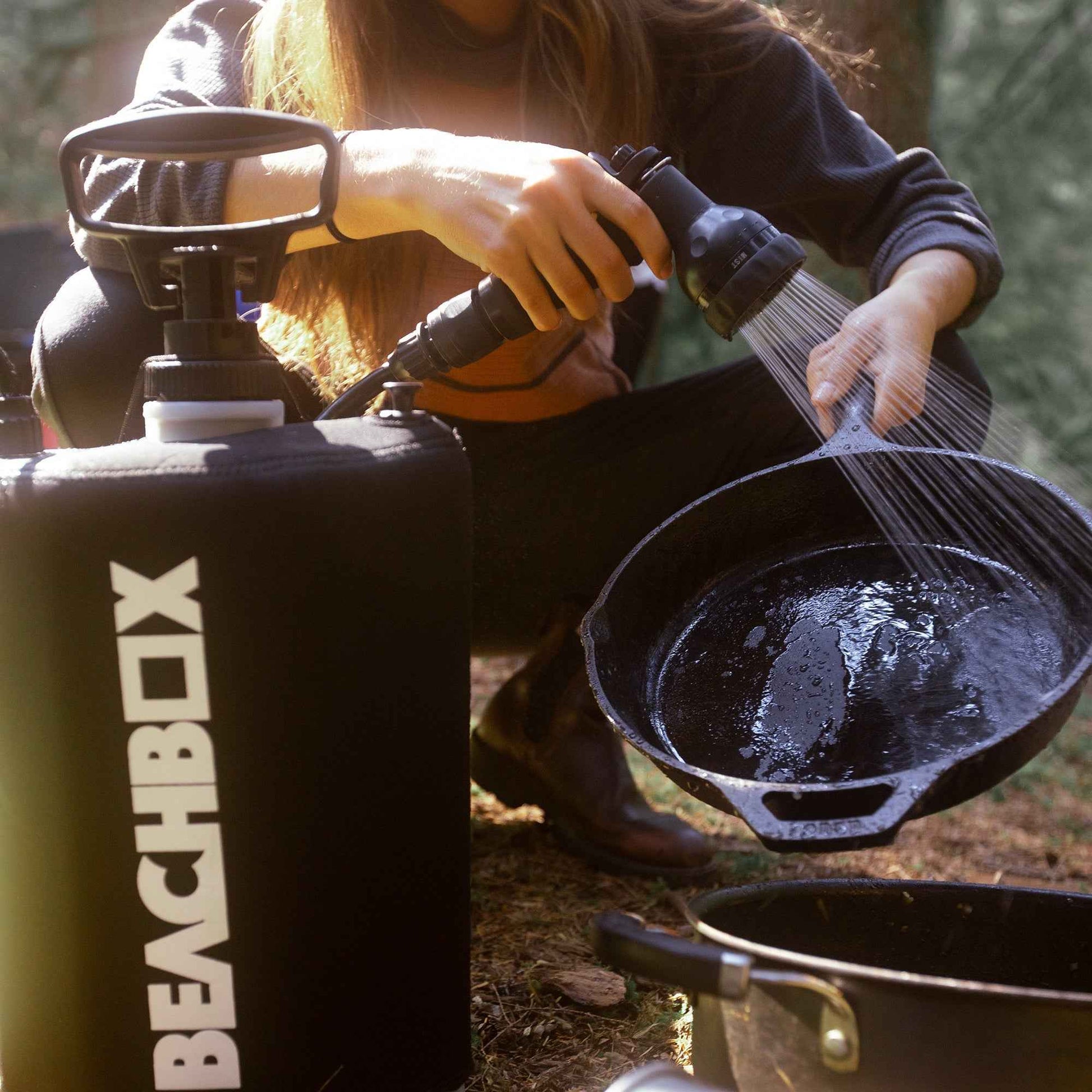 BeachBox Portable Camping Shower Tank - Black