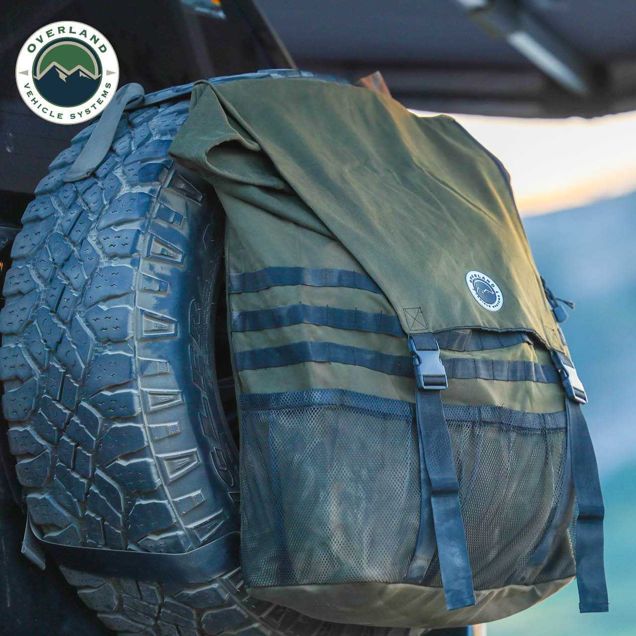 Extra Large Trash Bag Tire Mount - #16 Waxed Canvas