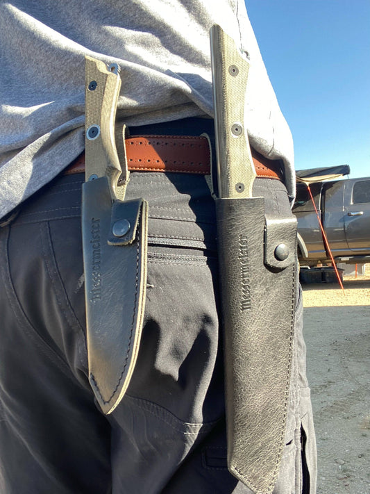 Leather Belt Sheath for Overland Camp Knife