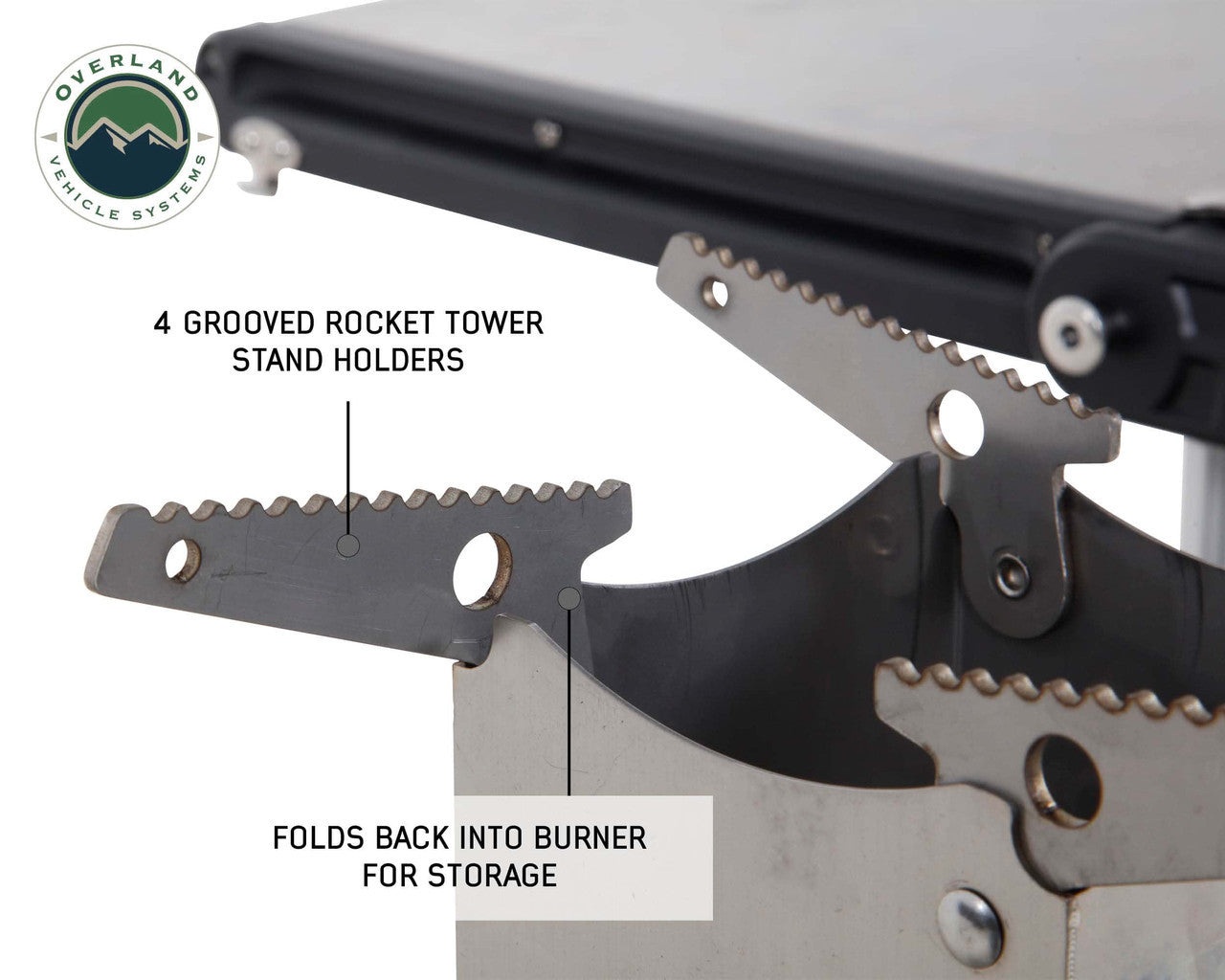 Komodo Camp Kitchen - Dual Grill, Skillet, Folding Shelves, and Rocket Tower - Stainless Steel
